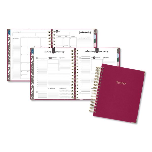 At-A-Glance Harmony Daily Hardcover Planner, 8 3/4 x 6 7/8, Berry, 2020 609980659